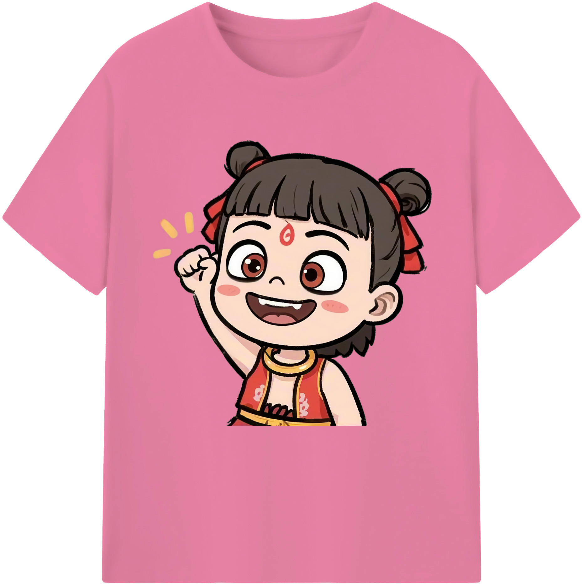 （画像用） Ne Zha 2 ナタ 魔童の大暴れ 綿100％半袖Tシャツ（フロントプリント）